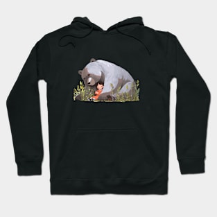 Adorable Grizzly Bear Animal Loving Cuddle Embrace Children Kid Tenderness Hoodie